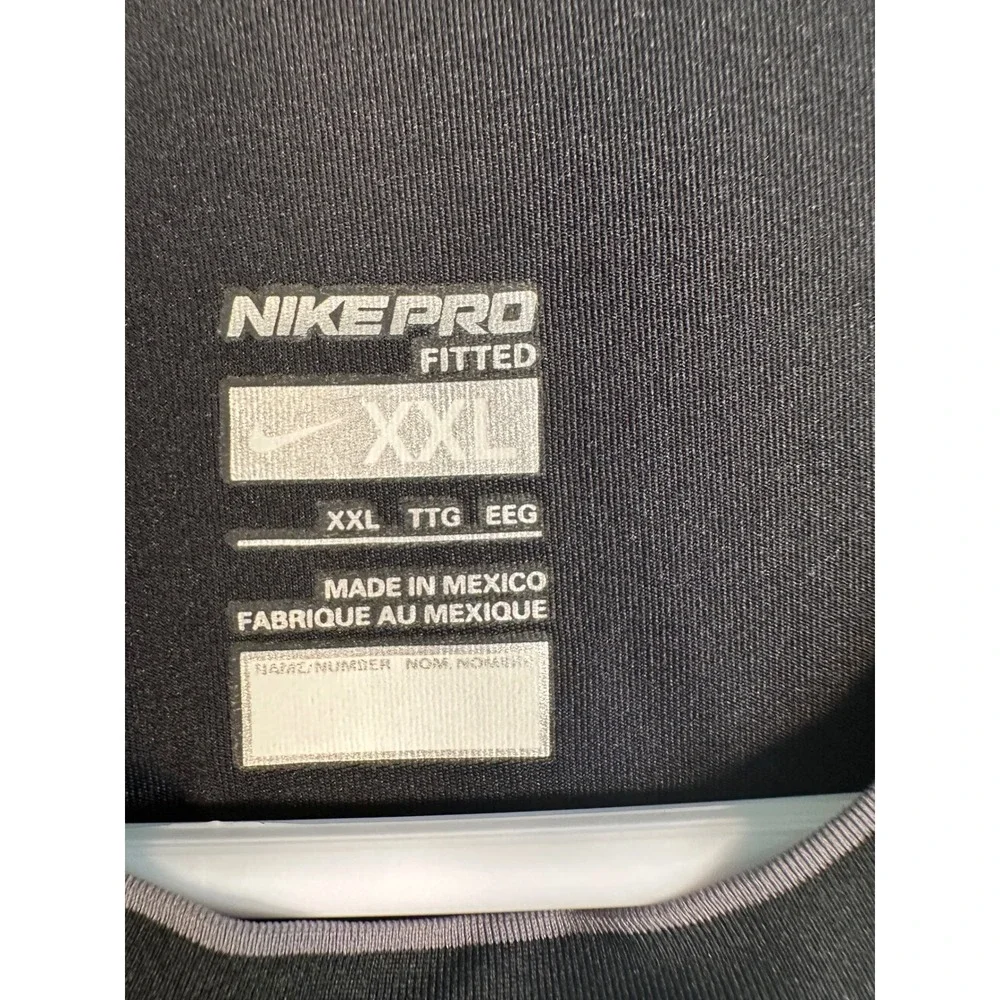 Nike Pro Fitted Mens XXL Black Short Sleeve Training Shirt Nike FIT Athletic Tee